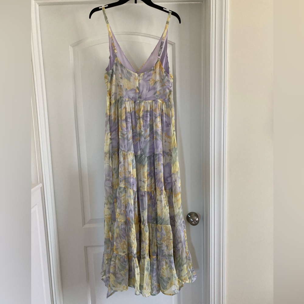 Astr Floral Tiered Maxi Dress in Lavender & Yellow - Picture 3 of 10